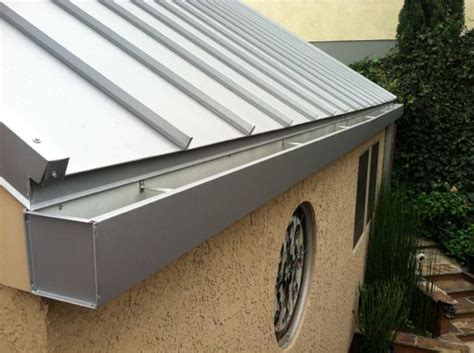 standing seam metal gutter installation